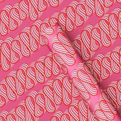 20 sq ft Glittered Candy Ribbon Stripe Christmas Gift Wrap Pink - Wondershop™