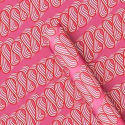 20 sq ft Glittered Candy Ribbon Stripe Christmas Gift Wrap Pink - Wondershop™