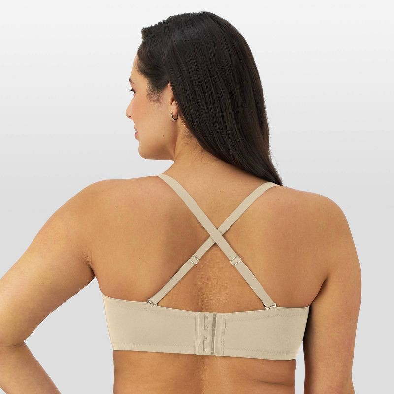slide 4 of 6, Bali Women's Full Coverage Underwire Multiway Strapless Bra - Taupe 38C: Removable Straps, Knit Fabric, 1 ct