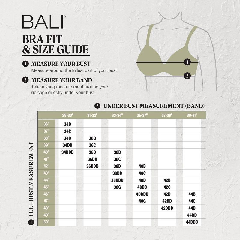 slide 4 of 4, Bali Women's Tailored Underwire Minimizer Full Coverage Bra - Black 36C: Adjustable No-Slip Straps, Knit Fabric, 1 ct