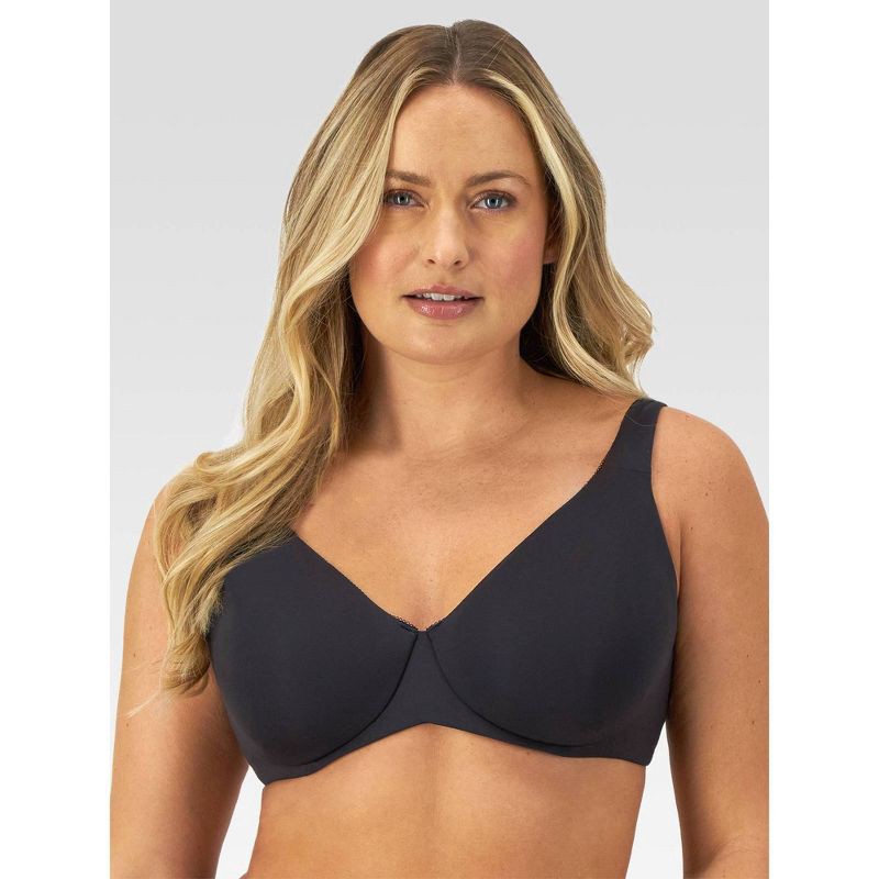 slide 1 of 4, Bali Women's Tailored Underwire Minimizer Full Coverage Bra - Black 40C: Adjustable No-Slip Straps, Nylon-Spandex Blend, 1 ct