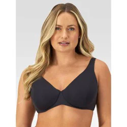 Bali Women's Tailored Underwire Minimizer Full Coverage Bra - Black 42DD: Adjustable No-Slip Straps, Knit Fabric
