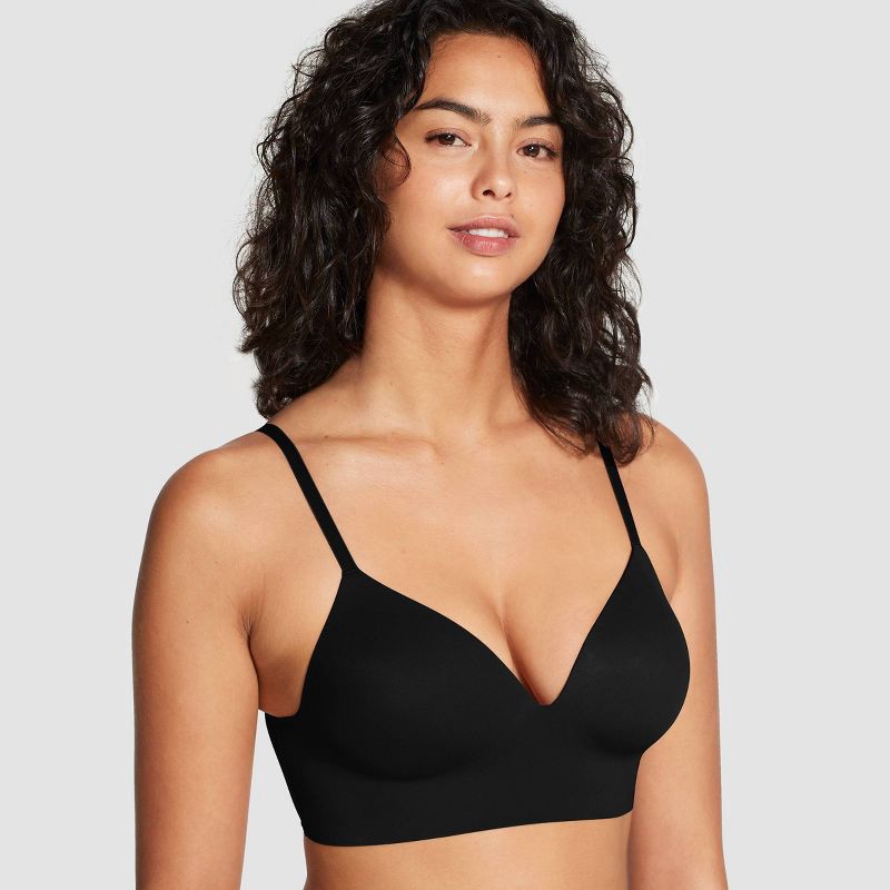 slide 3 of 6, True & Co. Women's Everybody Boost Bra - Black S: Light Lift Push Up, Wireless, Adjustable Strap, Deep V Neck, Hand Wash, 1 ct