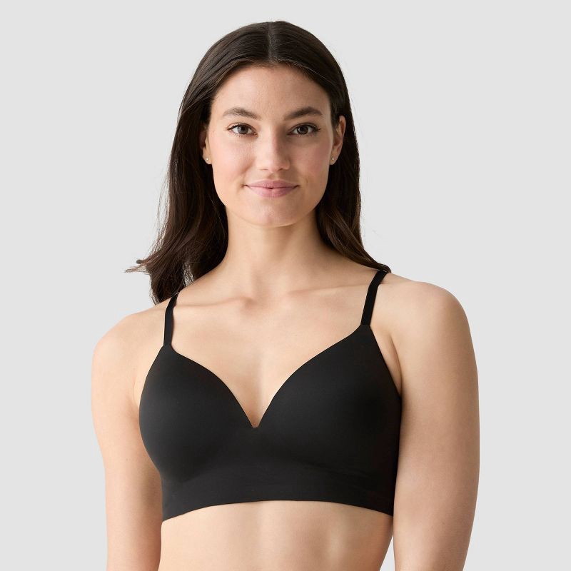slide 5 of 6, True & Co. Women's Everybody Boost Bra - Black S: Light Lift Push Up, Wireless, Adjustable Strap, Deep V Neck, Hand Wash, 1 ct