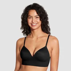 True & Co. Women's Everybody Boost Bra - Black S: Light Lift Push Up, Wireless, Adjustable Strap, Deep V Neck, Hand Wash