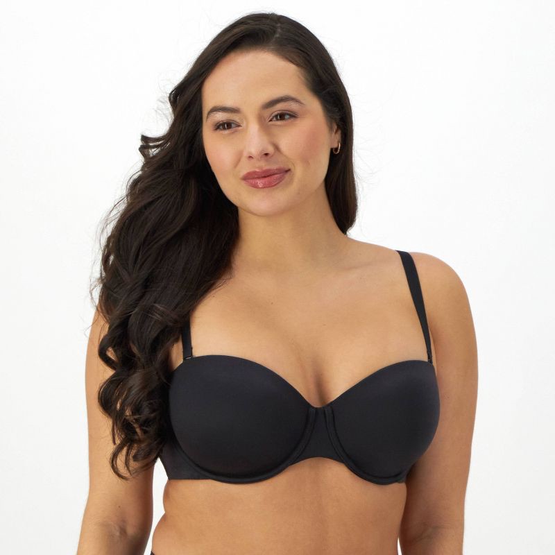 slide 2 of 5, Bali Women's Full Coverage Underwire Multiway Strapless Bra - Black 40D: Removable Straps, Back Hook Closure, 1 ct