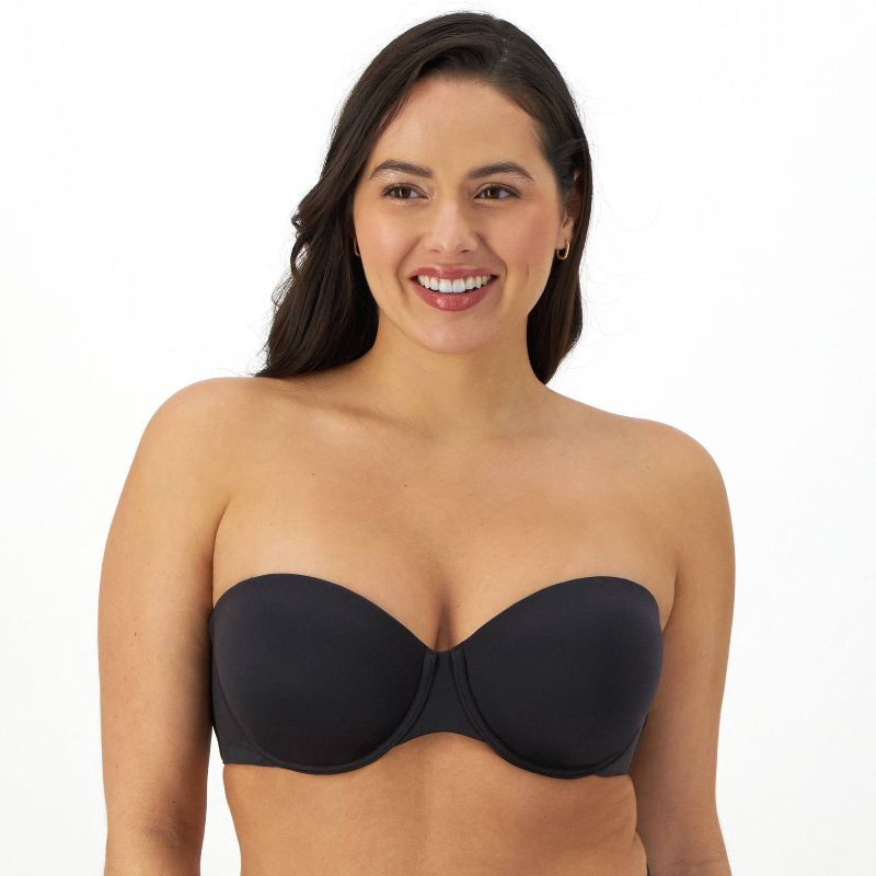 slide 1 of 5, Bali Women's Full Coverage Underwire Multiway Strapless Bra - Black 40D: Removable Straps, Back Hook Closure, 1 ct