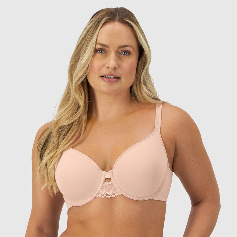 slide 1 of 4, Bali Women's Full Coverage Underwire T-Shirt Bra - Sandshell 40C: Lightly Lined, Adjustable No-Slip Straps, 1 ct