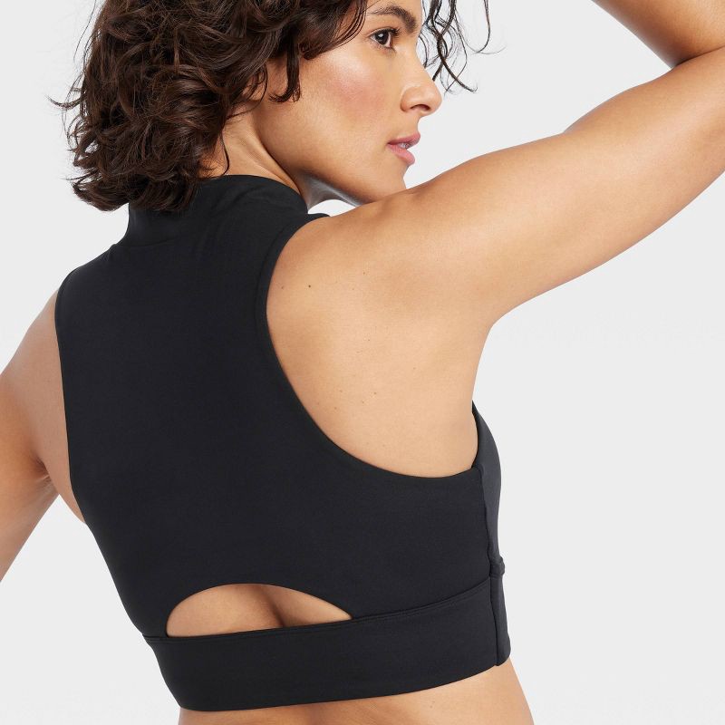 Women's Light Support V-neck Crop Sports Bra - All In Motion™ Black Xl :  Target