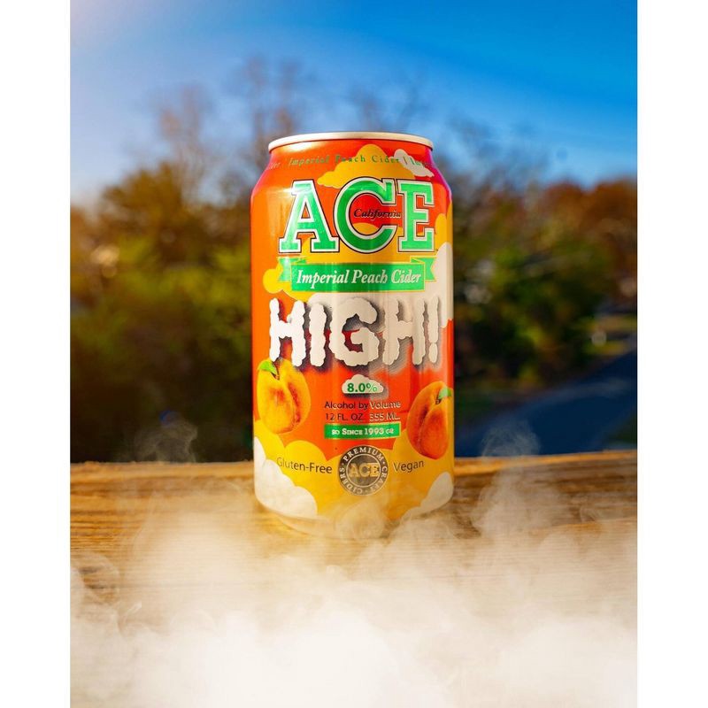 slide 2 of 4, ACE Cider ACE High Imperial Peach Cider - 6pk/12 fl oz Cans, 6 ct; 12 fl oz