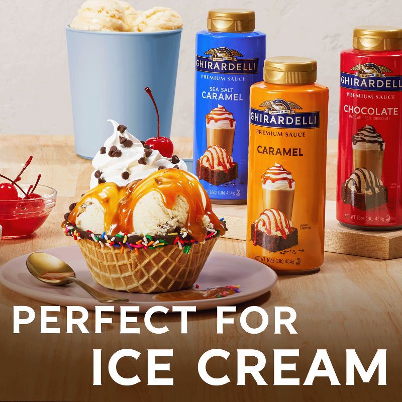slide 5 of 6, GHIRARDELLI Premium Sea Salt Caramel Sauce - 16oz, 16 oz