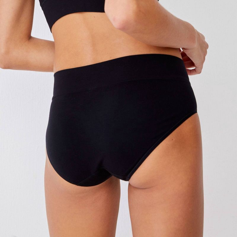 slide 2 of 5, Jockey Generation™ Women's Seamfree® Comfort Waist Hipster Underwear 2pk - Black L: Mid Rise, Tagless, 2 ct