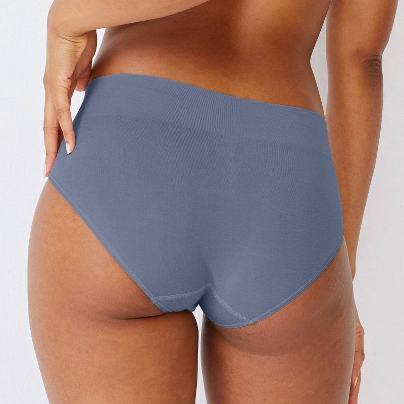 slide 2 of 3, Jockey Generation™ Women's Seamfree® Comfort Waist Hipster Underwear 2pk - Steel Blue/Tan XXL: Lightweight Knit, Mid Rise, Tagless, 2 ct