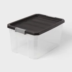 76qt Heavy Duty Latching Clear Storage Box - Brightroom™: Plastic Utility Bin with Lid, Portable Universal Storage