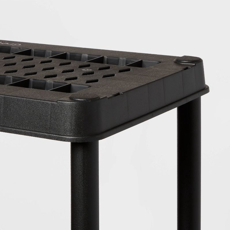 slide 3 of 3, 5 Tier Plastic Shelf Unit Black - Brightroom™: Utility Storage Shelving, 5 Open Shelves, 150 lb Capacity, 73.5" Height, 150 lb