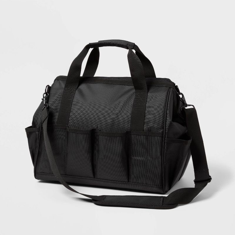 slide 1 of 3, 15" 35 Pocket Heavy Duty Tool Bag - Brightroom™: Utility Storage, Black, Zipper Closure, 23L Capacity, 23 liter