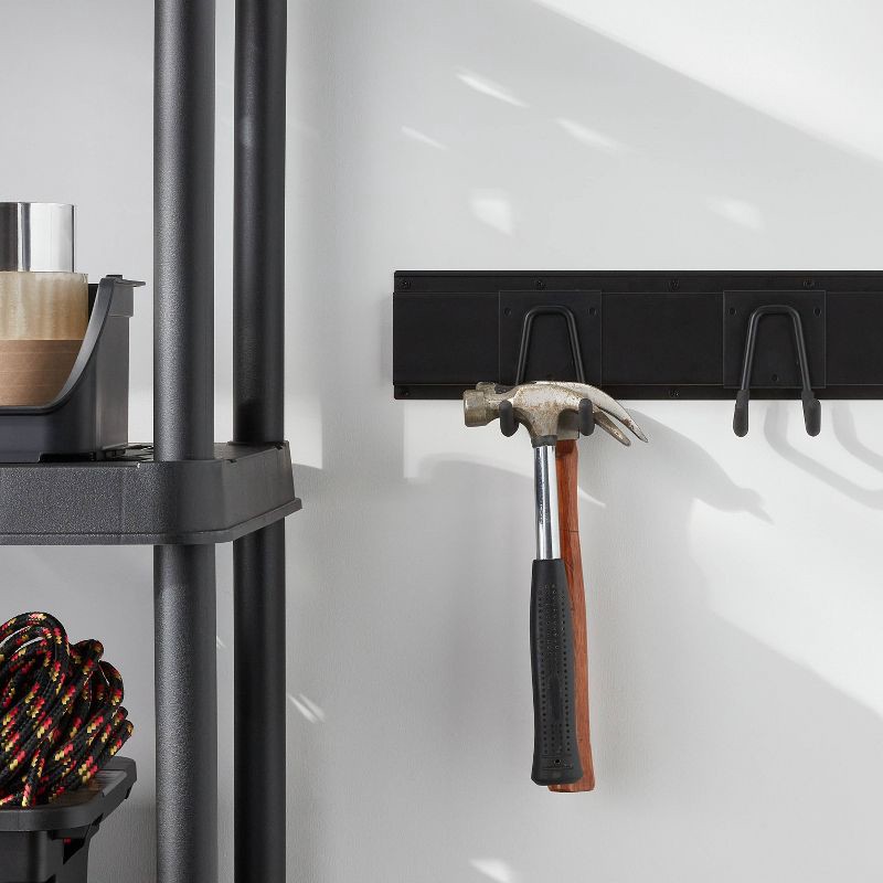 slide 2 of 3, Multi-Purpose Short Garage Tool Hook - Brightroom™: Steel Utility Storage Rack, Black, 30lb Capacity, Powder-Coated Finish, 30 lb