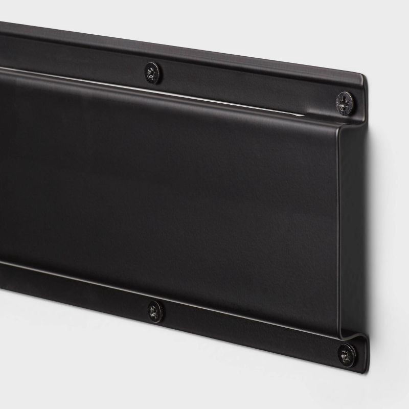 slide 3 of 3, 2pk Heavy Duty Rails - Brightroom™: Wall Mounted Garage Storage, Black Steel Utility Rack, 90lb Capacity, 2 ct, 90 lb