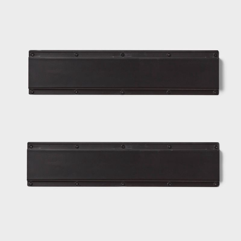 slide 1 of 3, 2pk Heavy Duty Rails - Brightroom™: Wall Mounted Garage Storage, Black Steel Utility Rack, 90lb Capacity, 2 ct, 90 lb