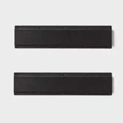 2pk Heavy Duty Rails - Brightroom™: Wall Mounted Garage Storage, Black Steel Utility Rack, 90lb Capacity