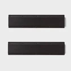 2pk Heavy Duty Rails - Brightroom™: Wall Mounted Garage Storage, Black Steel Utility Rack, 90lb Capacity