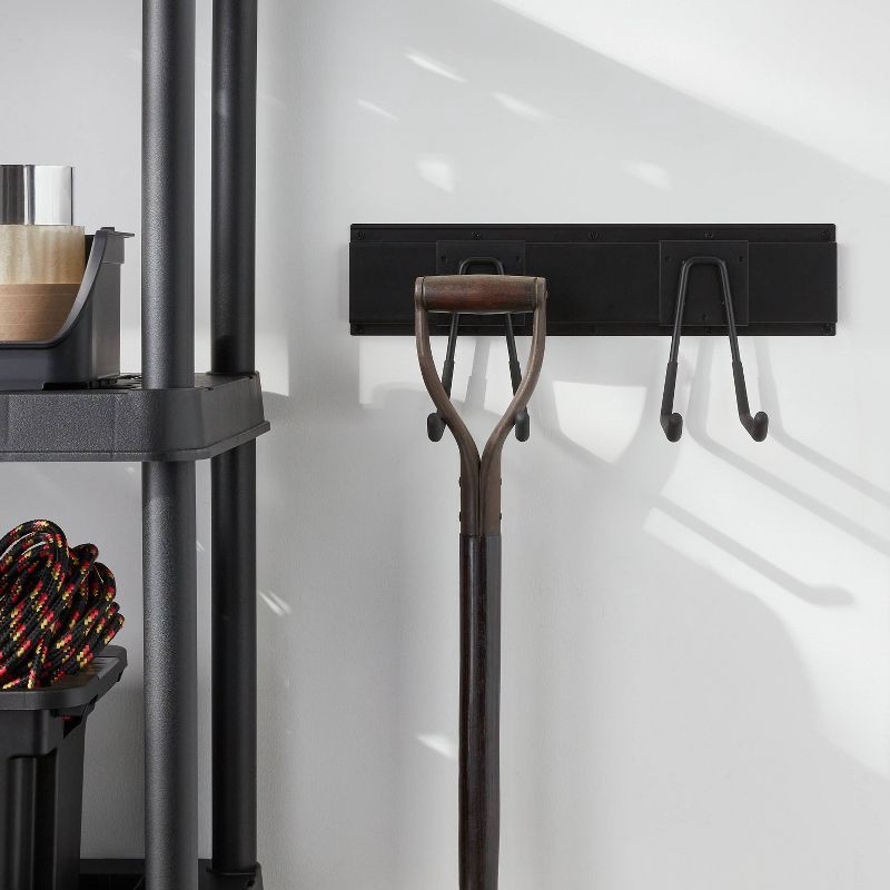 slide 2 of 3, Multi-Purpose Long Garage Tool Hook - Brightroom™: Steel Utility Storage Rack for Garage Organization, Black, 1 ct