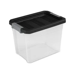 30qt Heavy Duty Latching Clear Storage Box - Brightroom™: Stackable Plastic Bin with Lid, Universal Utility Storage
