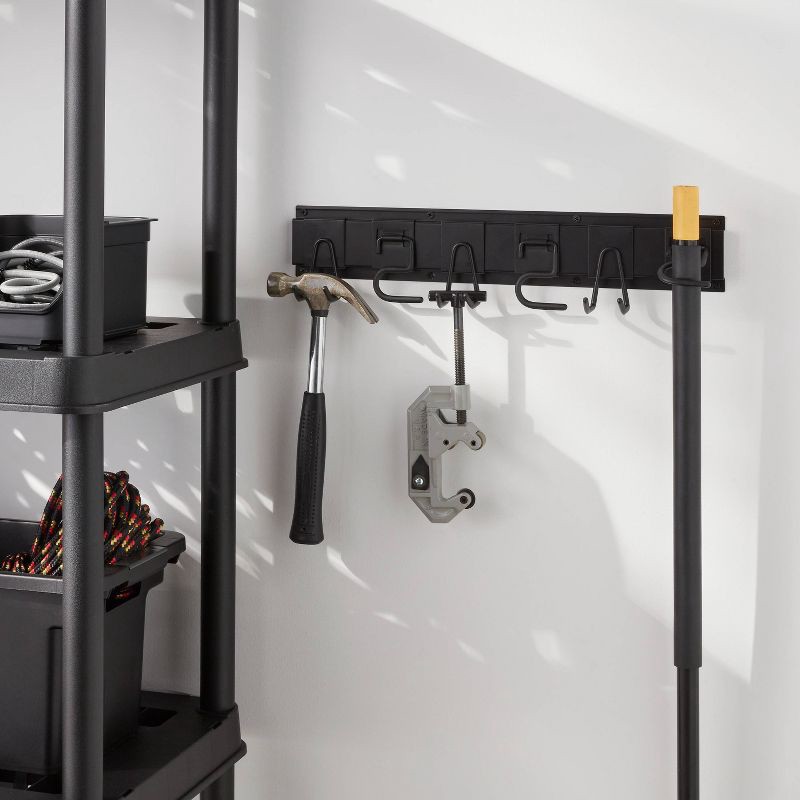 slide 2 of 3, Garage Tool Hook and Rail Kit - Brightroom™: Steel Utility Storage Rack, Garage Organization, Broom Holder, Black, 1 ct