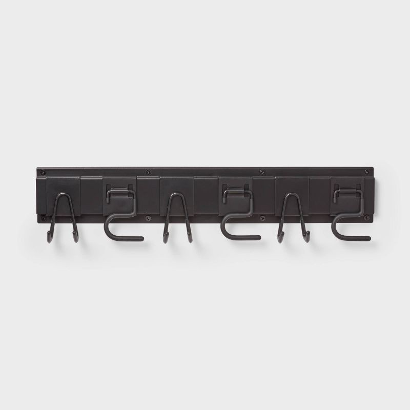 slide 3 of 3, Garage Tool Hook and Rail Kit - Brightroom™: Steel Utility Storage Rack, Garage Organization, Broom Holder, Black, 1 ct