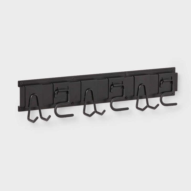 slide 1 of 3, Garage Tool Hook and Rail Kit - Brightroom™: Steel Utility Storage Rack, Garage Organization, Broom Holder, Black, 1 ct