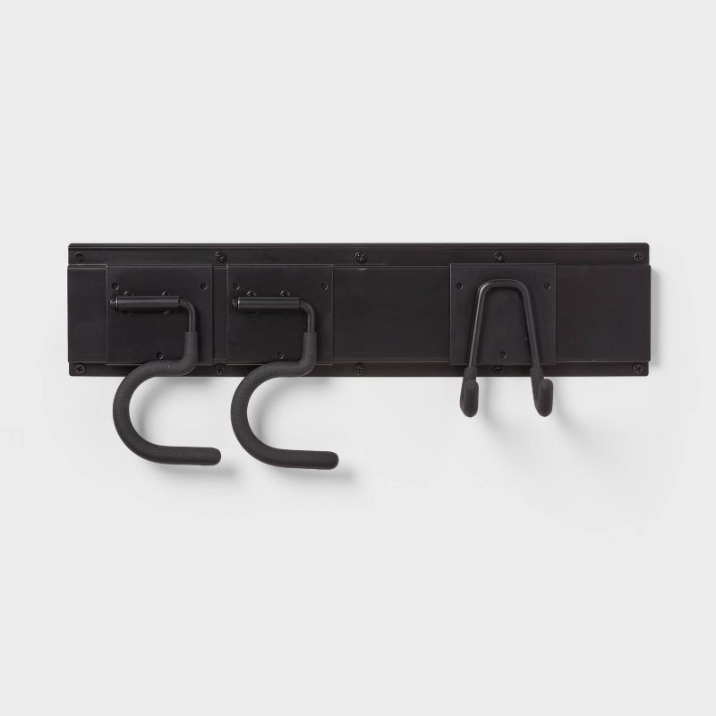slide 4 of 4, Heavy Duty Garage Tool Hook and Rail Kit - Brightroom™: Wall Mounted Storage, Steel, Black, 36" Width, 90 lb Capacity, 90 lb