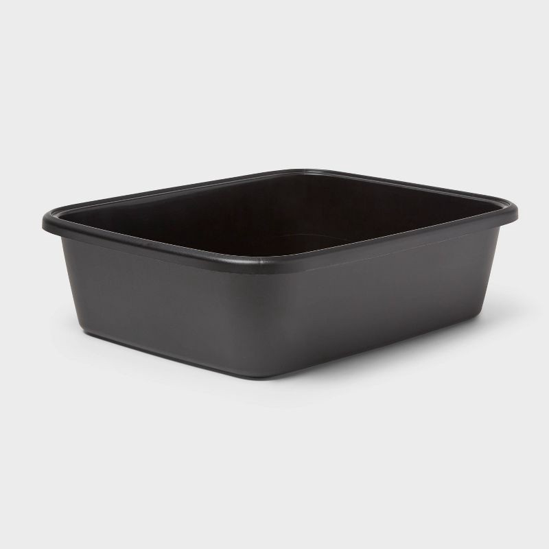 slide 1 of 3, Utility Pan - Brightroom™: Black Polypropylene Universal Storage Bin, 4.37 Volume, 18.3" W x 14.88" D x 5.27" H, 1 ct