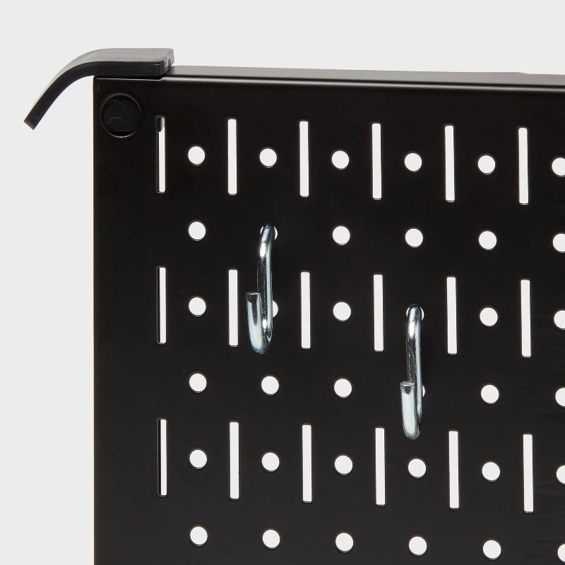 slide 3 of 4, 16" Square Metal Pegboard - Brightroom™: Wall & Garage Storage Organizer, Carbon Steel, Black, 100 lb Capacity, 100 lb