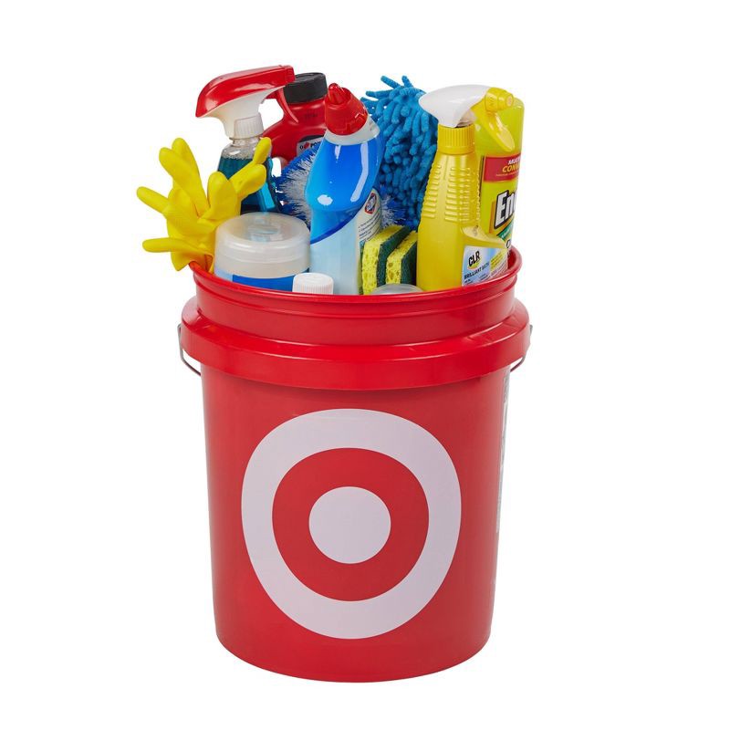 slide 2 of 5, 5gal Bucket: Distributed by Target, HDPE, Red, Nesting, BPA-Free, Universal Storage, 5 Gallon Capacity, Utility Storage Tubs, 5 gal, 5 gal