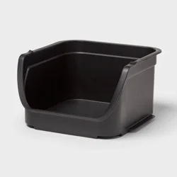 4.6qt Open Front Stackable Storage Bin - Brightroom™: Portable Black Utility, Universal Storage, 5" Height