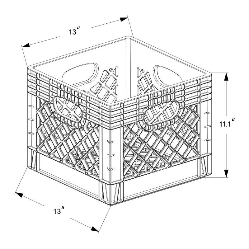 slide 5 of 5, Rehrig Pacific Company 16qt Heavy Duty Stackable Storage Crate - Brightroom™: Black Plastic Utility Bin with Built-In Handles, 16 qt