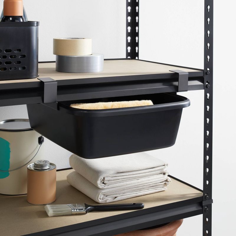 slide 2 of 3, Undershelf Rail Storage Kit - Brightroom™: Steel Shelf Dividers, Black Utility Shelf Parts, 8-Piece Set, 1 ct