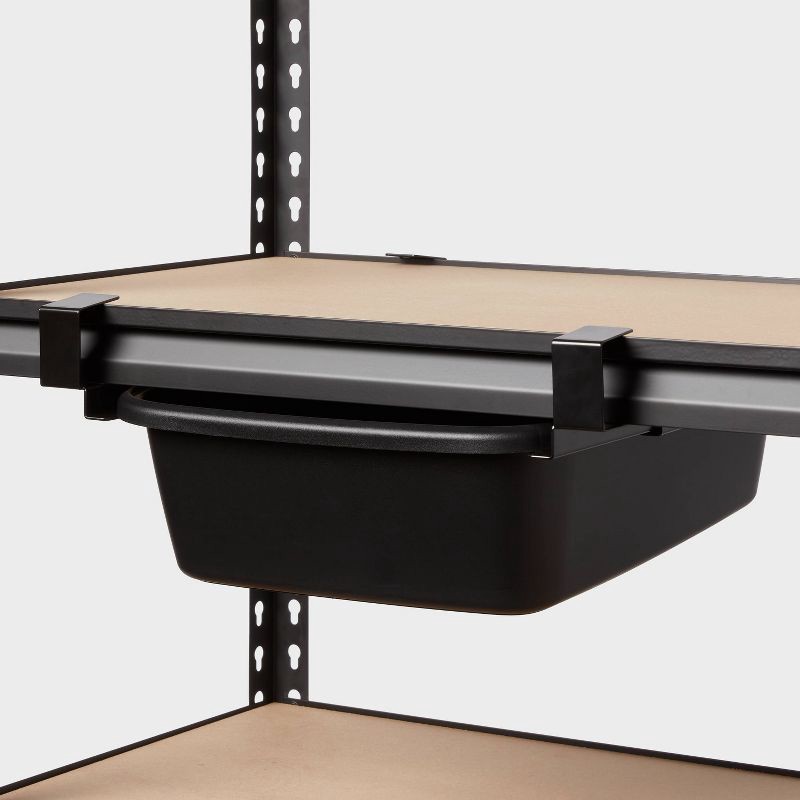 slide 3 of 3, Undershelf Rail Storage Kit - Brightroom™: Steel Shelf Dividers, Black Utility Shelf Parts, 8-Piece Set, 1 ct