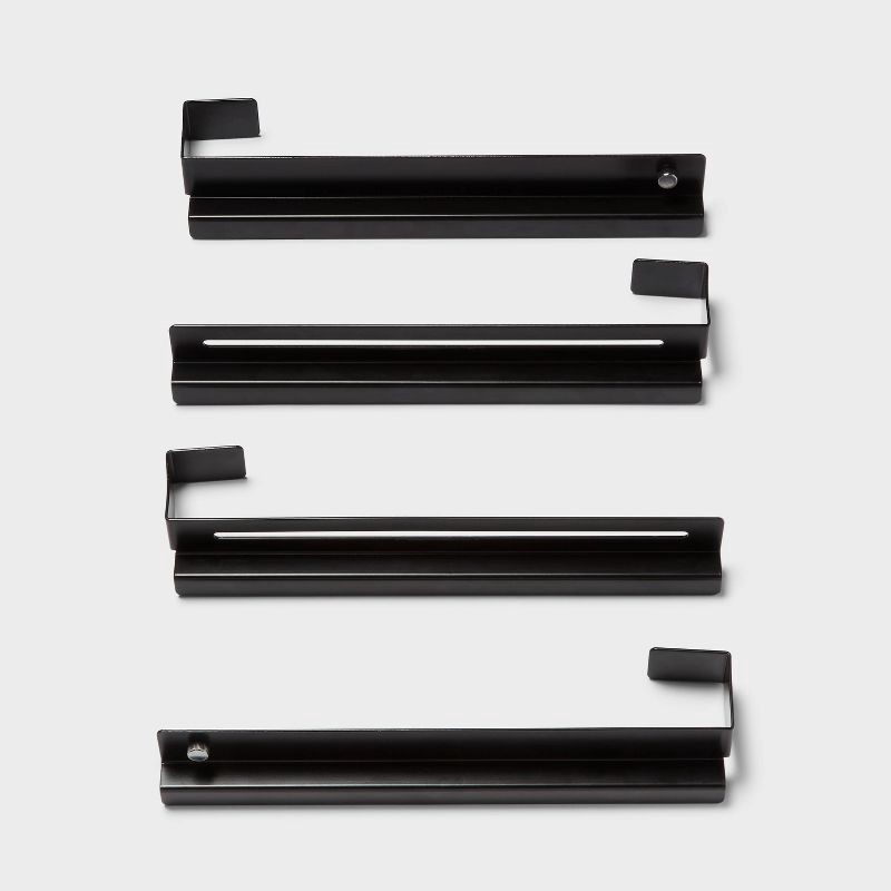 slide 1 of 3, Undershelf Rail Storage Kit - Brightroom™: Steel Shelf Dividers, Black Utility Shelf Parts, 8-Piece Set, 1 ct