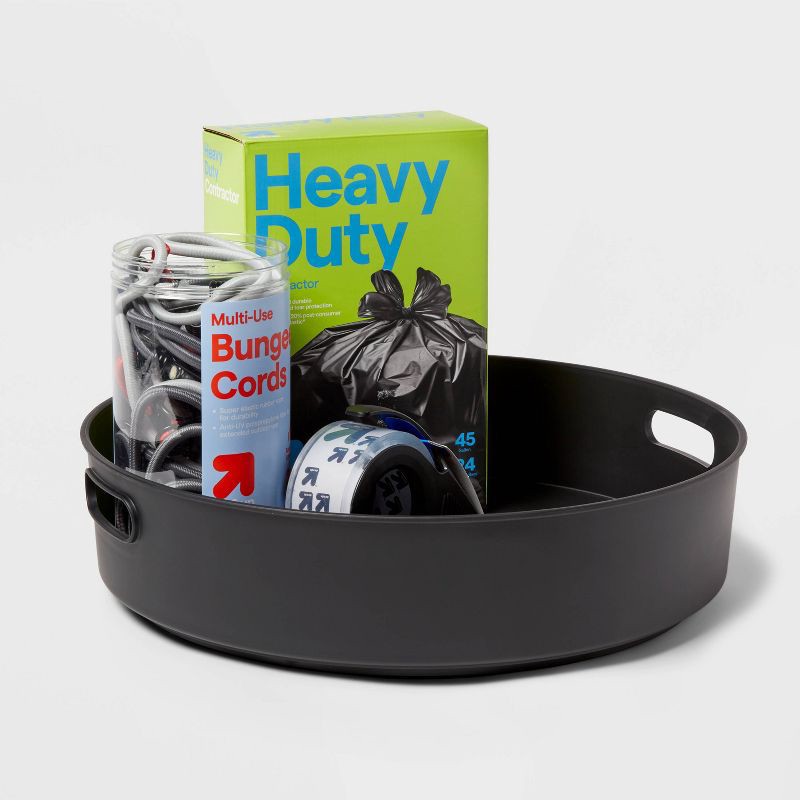 slide 3 of 3, 18" Storage Turntable - Brightroom™: Black Utility Storage Bin, 50% Recycled Plastic, 915 Volume Capacity, 1 ct