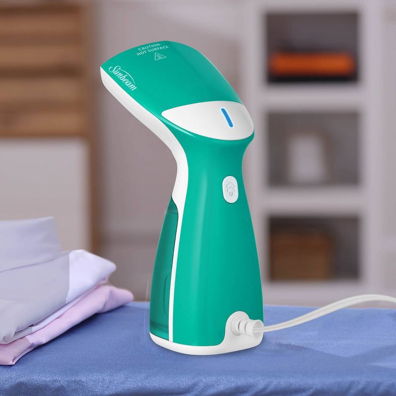 slide 7 of 8, Sunbeam 1000W Compact Handheld Steamer with Brush Attachment, 1 ct