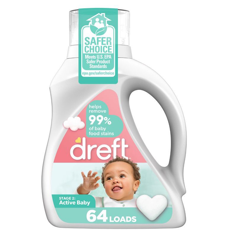 slide 1 of 8, Dreft Original Stage 2 Active Baby HE Liquid Laundry Detergent 64 Loads - 92 fl oz, 92 fl oz