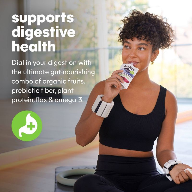 slide 3 of 14, NOKA Superfood Fruit Smoothies + Prebiotic Fiber & Flax Strawberry Pineapple Pouches - 4.22oz/4pk, 4.22 oz, 4 ct