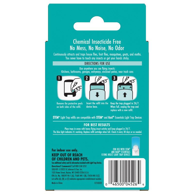 slide 11 of 13, STEM Flying Insect Light Fly & Gnat Trap Refill - 2 Cartridges, 1 ct