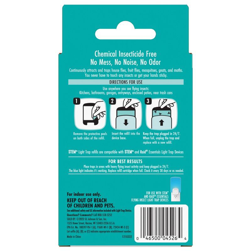 slide 11 of 13, STEM Flying Insect Light Fly Trap Refill - 2 Cartridges, 1 ct