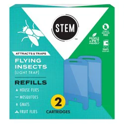 STEM Flying Insect, Gnat & Fly Trap Refill - 2 Light Trap Cartridges: Indoor Use, Safe Around Kids and Pets