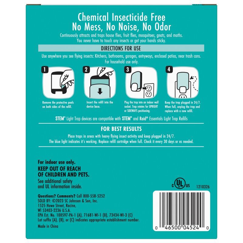 slide 12 of 14, STEM Flying Insect Light Fly & Gnat Trap Starter Kit - 1 Light Trap + 1 Cartridge, 1 ct