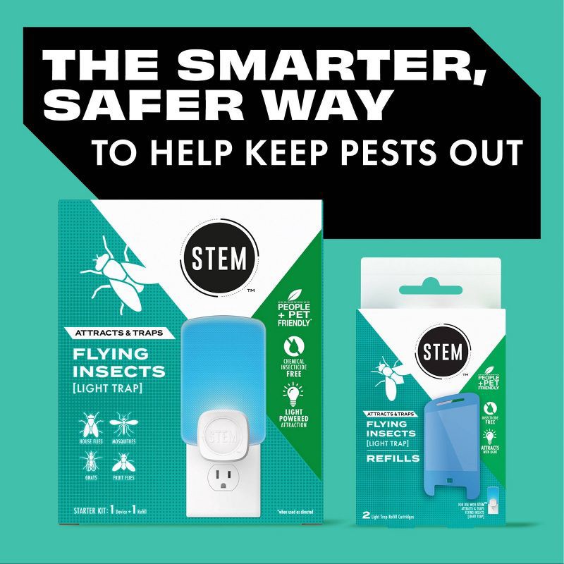 slide 6 of 14, STEM Flying Insect Light Fly & Gnat Trap Starter Kit - 1 Light Trap + 1 Cartridge, 1 ct