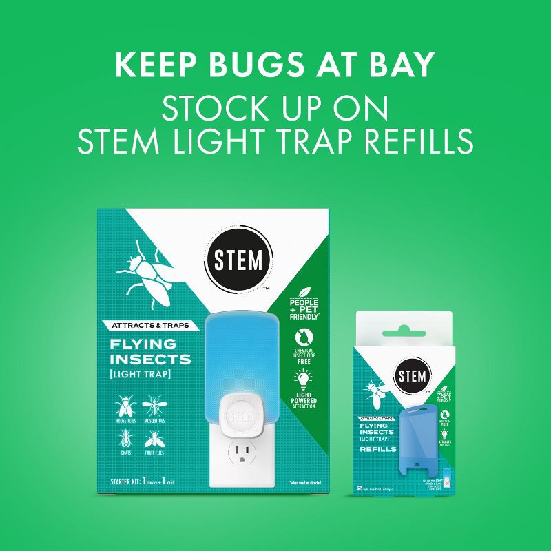 slide 10 of 14, STEM Flying Insect Light Fly & Gnat Trap Starter Kit - 1 Light Trap + 1 Cartridge, 1 ct