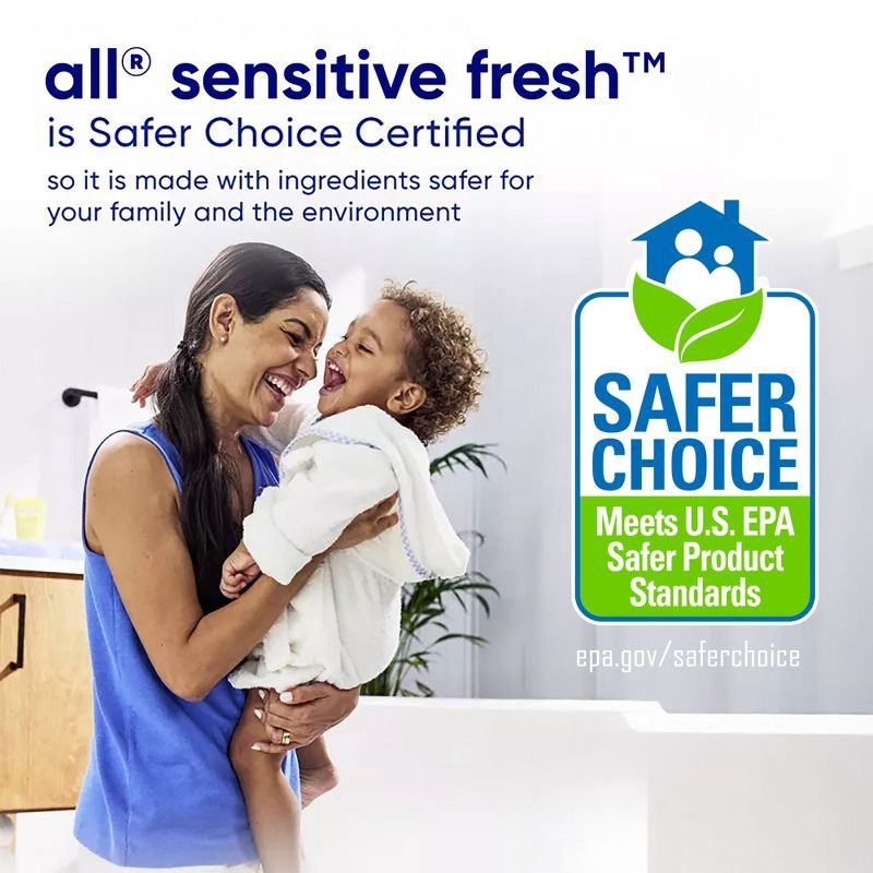 slide 8 of 11, All Free & Clear Sensitive Fresh Spring Breeze Laundry Detergent 58 Loads - 73 fl oz, 88 fl oz